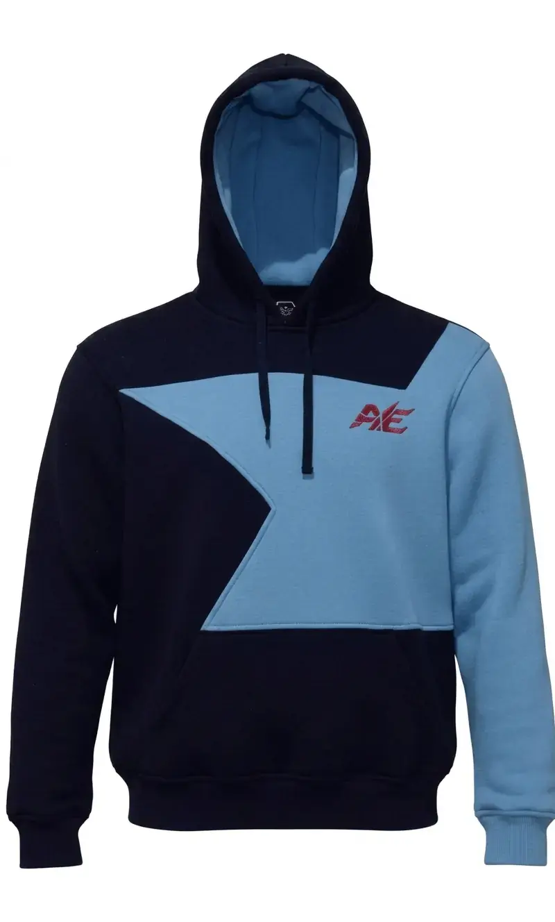 Yıldız Serisi Kapüşonlu İki Renkli Sweatshirt, Lacivert, görsel 1
